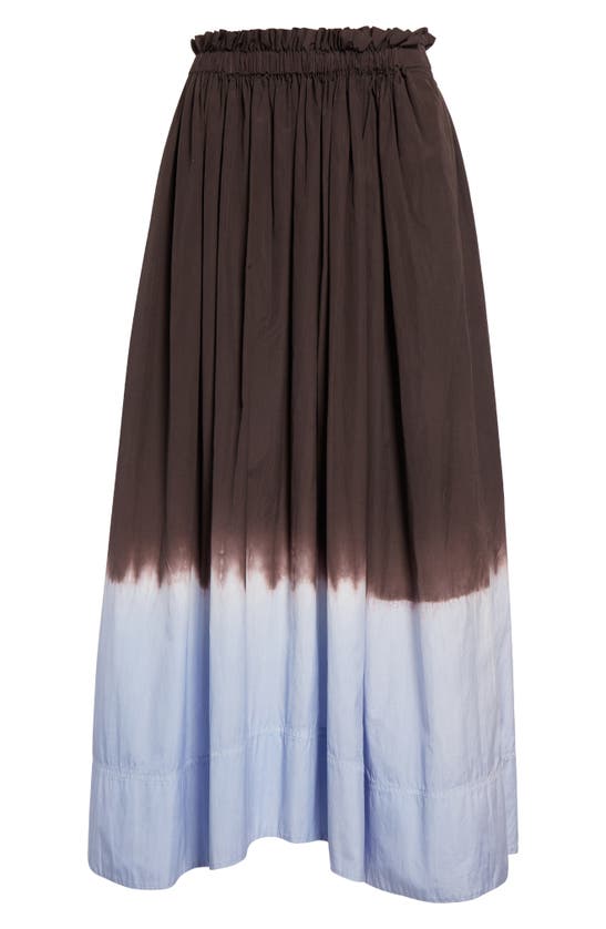 Shop A.l.c Gina Colorblock Tie Dye Cotton Skirt In Sky Blue/ Fudge