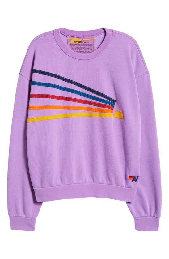 Shop Aviator Nation Daydream Appliqué Graphic Sweatshirt In New Purple
