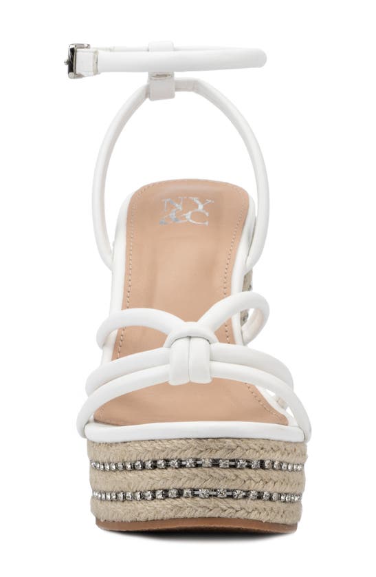 New York And Company Electra Platform Wedge Espadrille Sandal In White