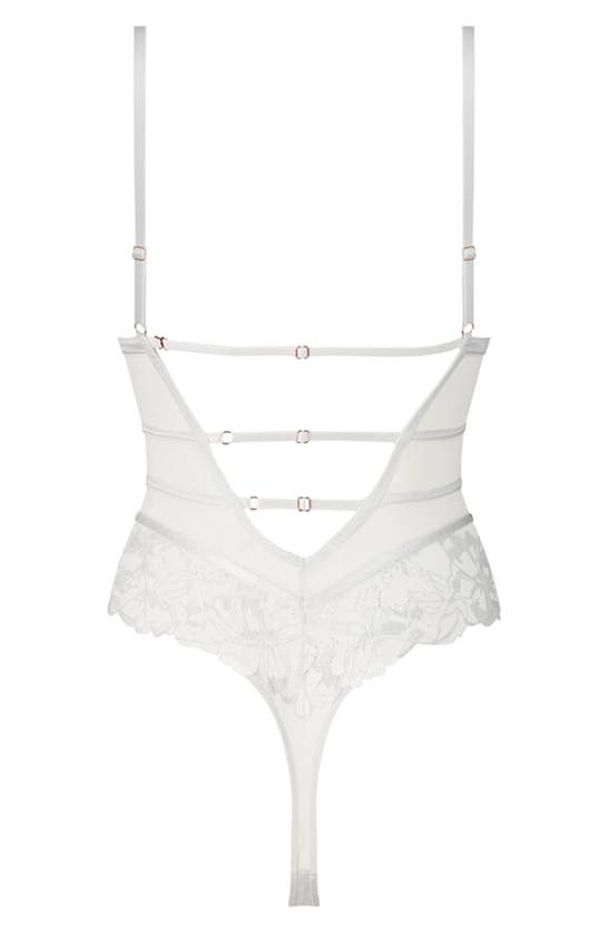 Shop Hunkemoller Hunkemöller Ditte Lace & Mesh Teddy In Snow White