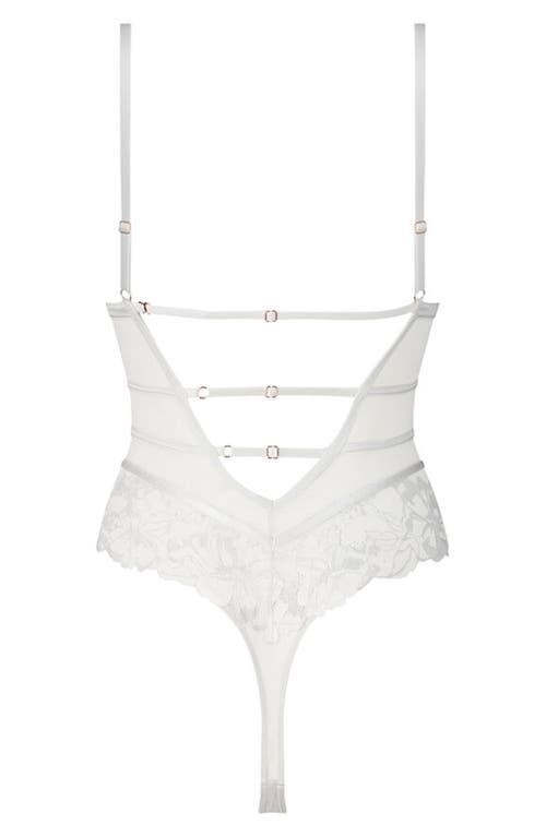 Hunkemöller Ditte Lace & Mesh Teddy in Snow White