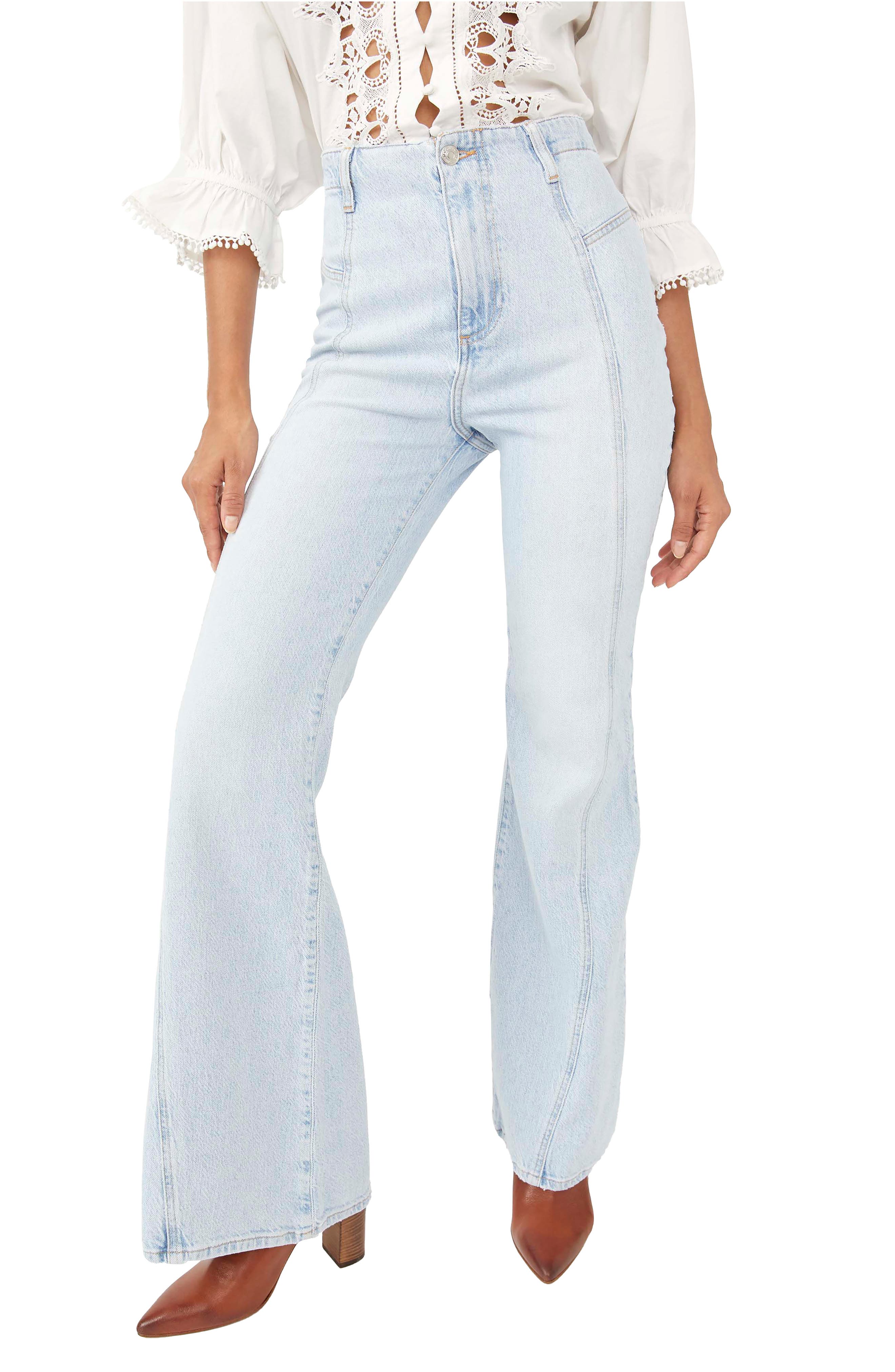 free people white flare jeans