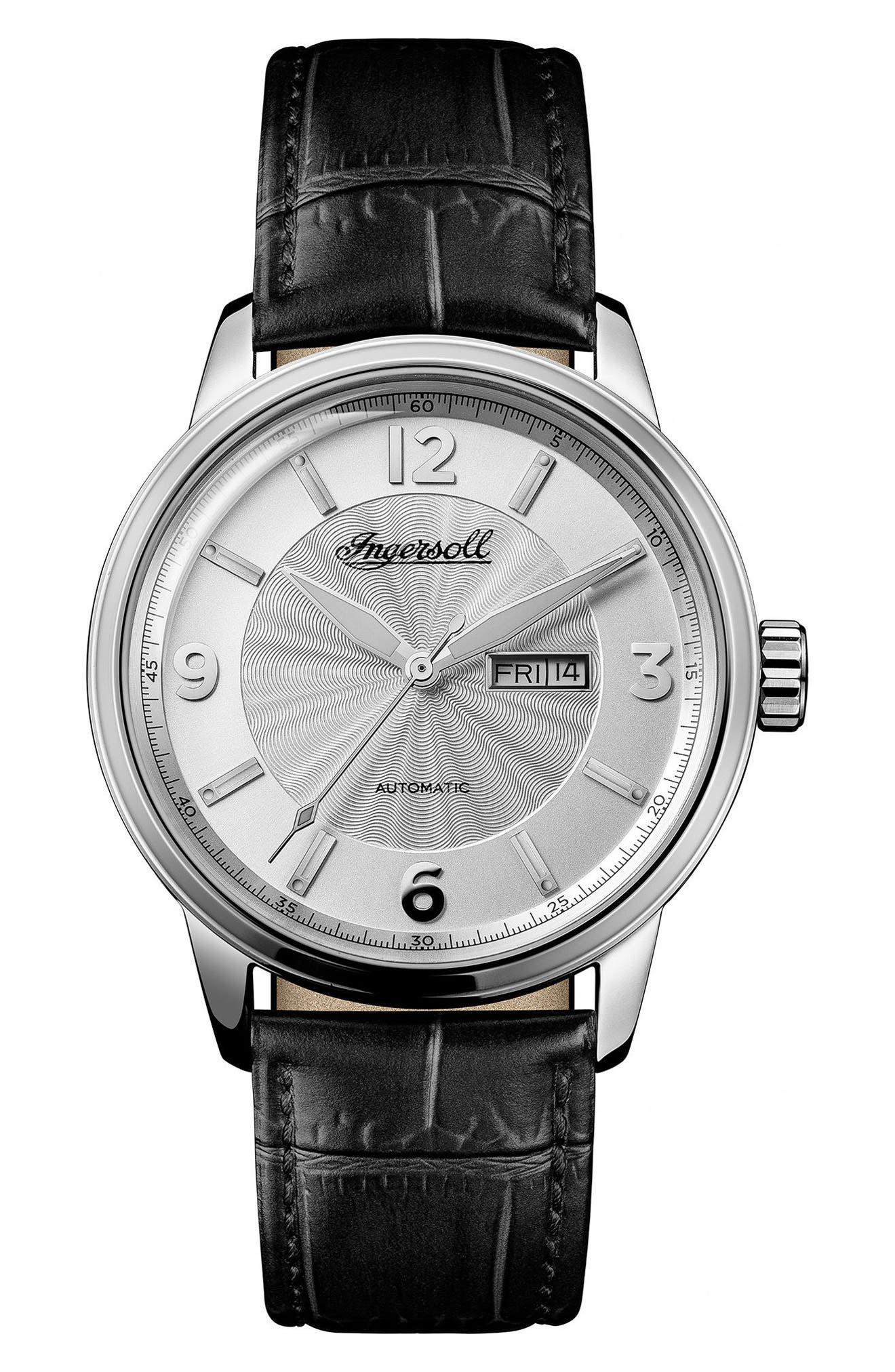 Ingersoll Regent Automatic Leather Strap Watch Nordstrom