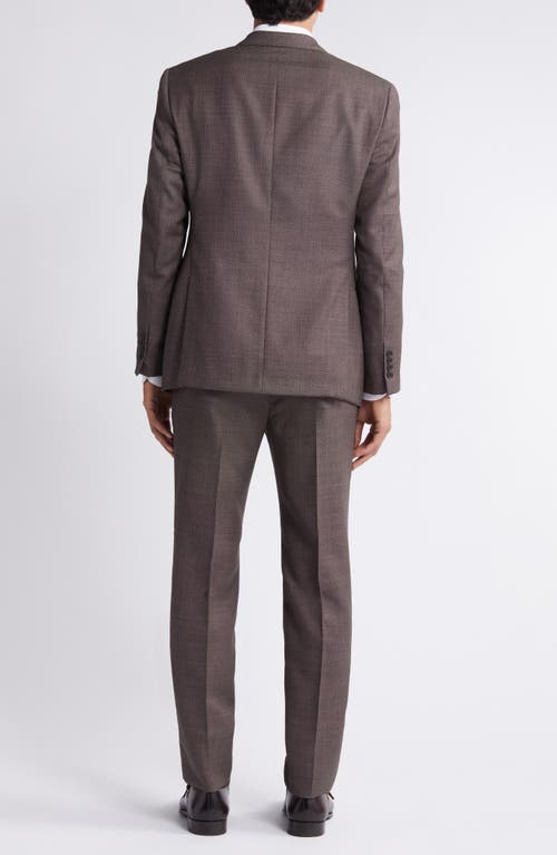 Shop Emporio Armani Brown Wool Nailhead Suit