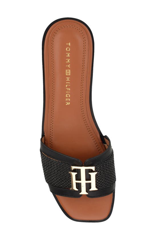 Shop Tommy Hilfiger Logo Hardware Slide Sandal In Black