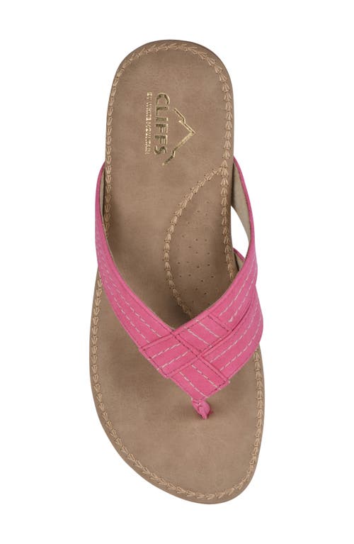 Cliffs By White Mountain Fateful Flip Flop In Hot Pink/nubuck