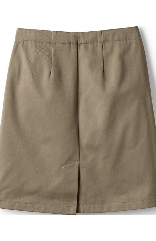 Shop Lands' End School Uniform Girls Slim Blend Chino Skort Top Of Knee In Khaki