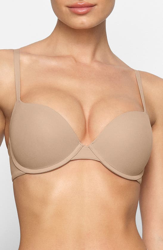 Shop Skims Fits Everybody Push-up Demi Bra In Clay