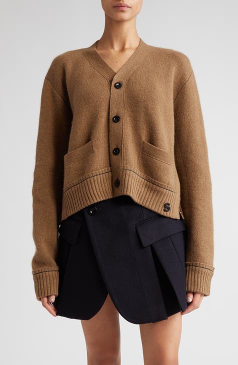 Sacai Side Snap Cashmere Blend Cardigan | Nordstrom