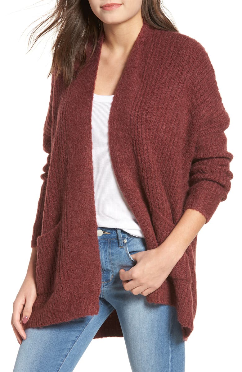 Dreamers by Debut Rib Knit Open Cardigan Nordstrom