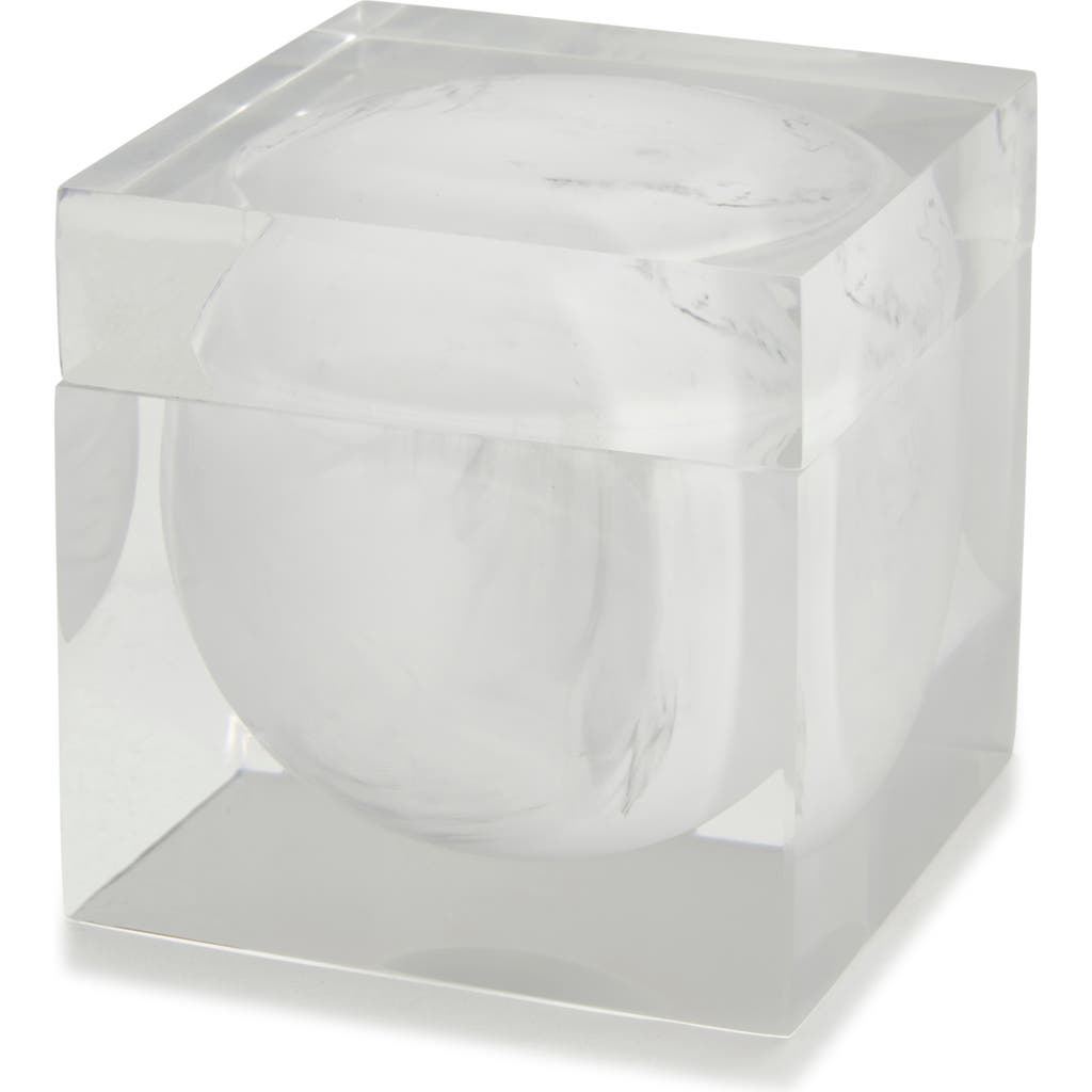 Kassatex Ducale Cotton Ball Jar In White