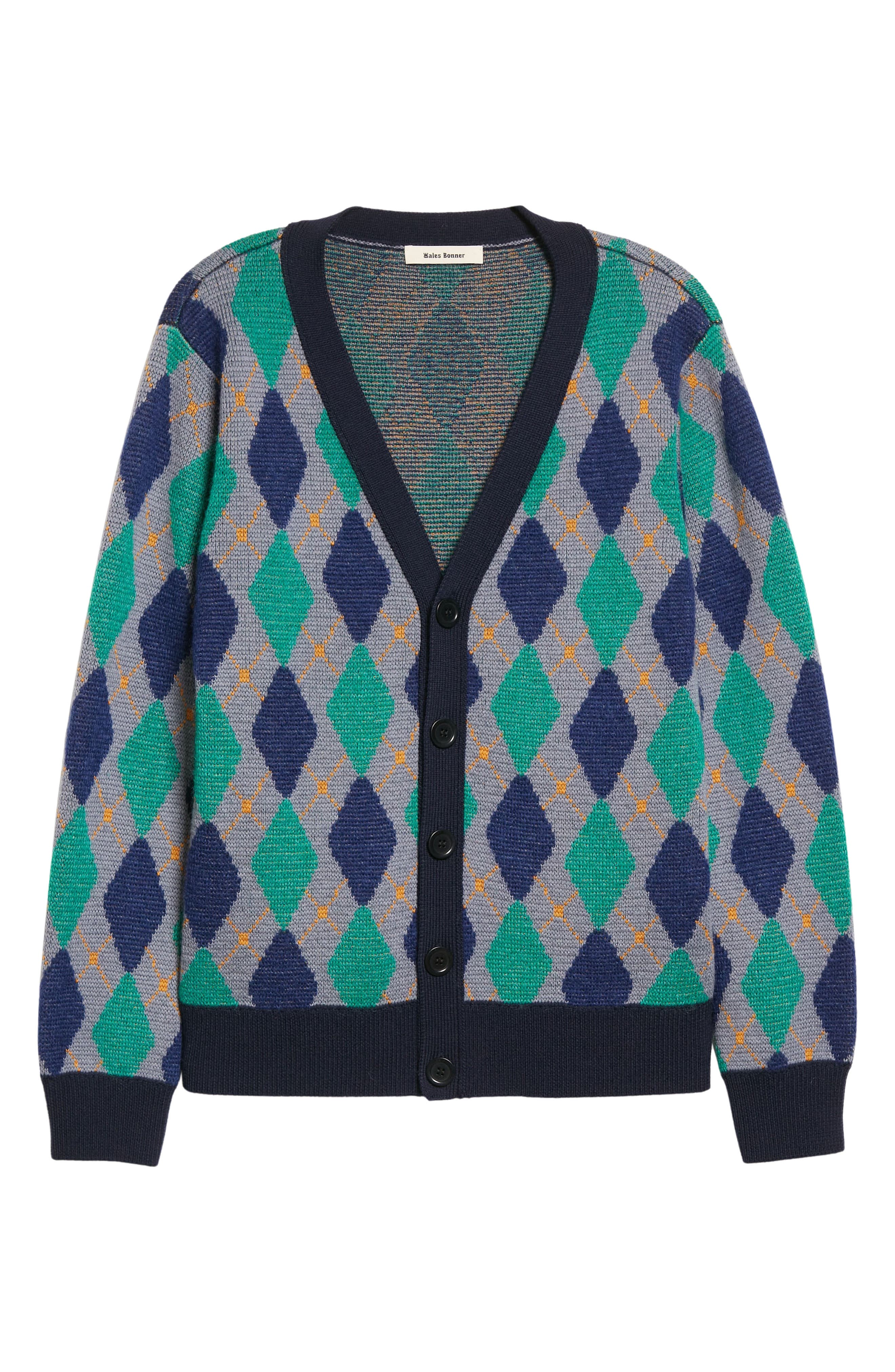 WALES BONNER 21aw Blue Argyle Sweater 3 | mr4x4.com.au