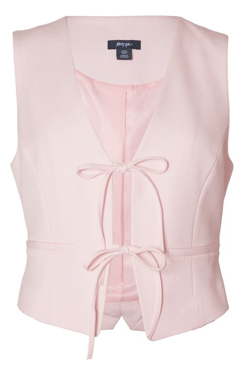 Shop Nasty Gal Tailored Tie Front Vest In Baby Pink