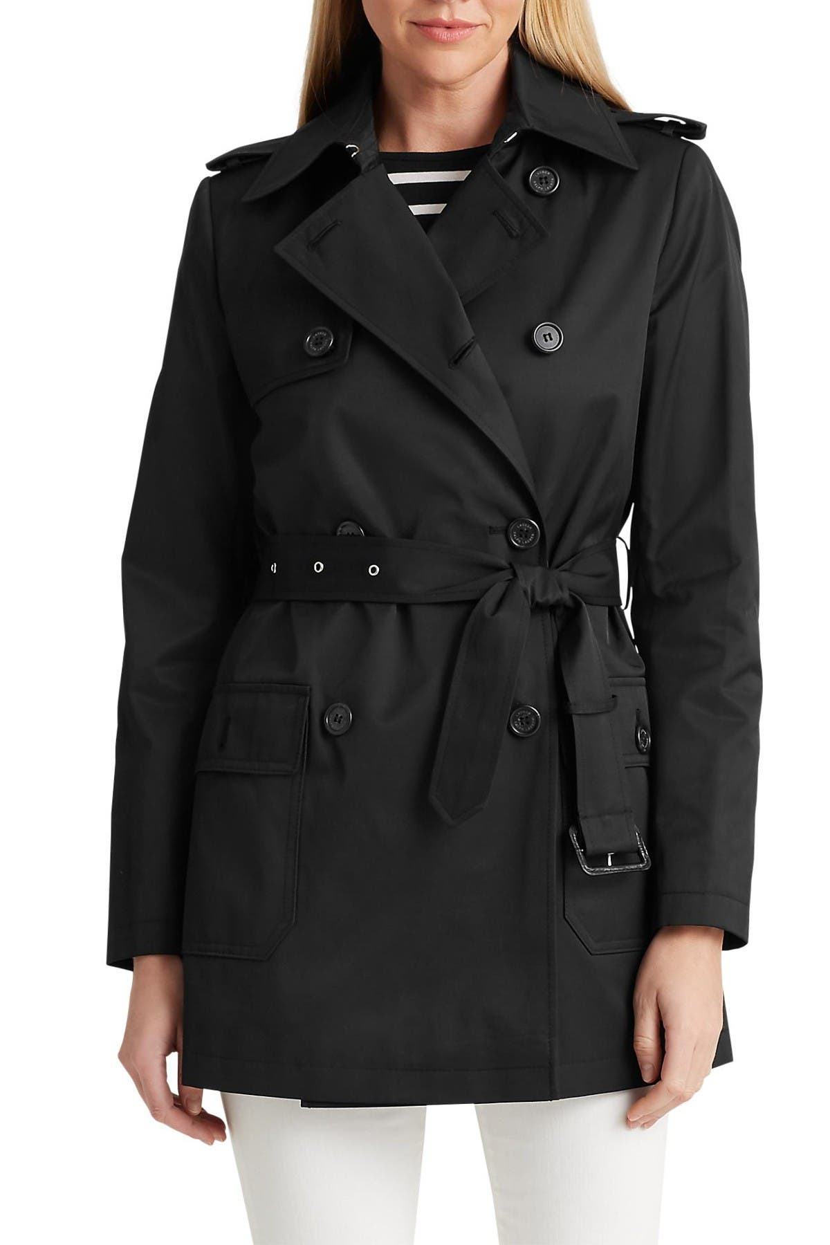 ralph lauren petite single breasted coat