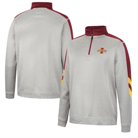 Men's Cutter & Buck Heather Gray Louisville Cardinals Mainsail Sweater-Knit Full-Zip Vest Size: 3XL