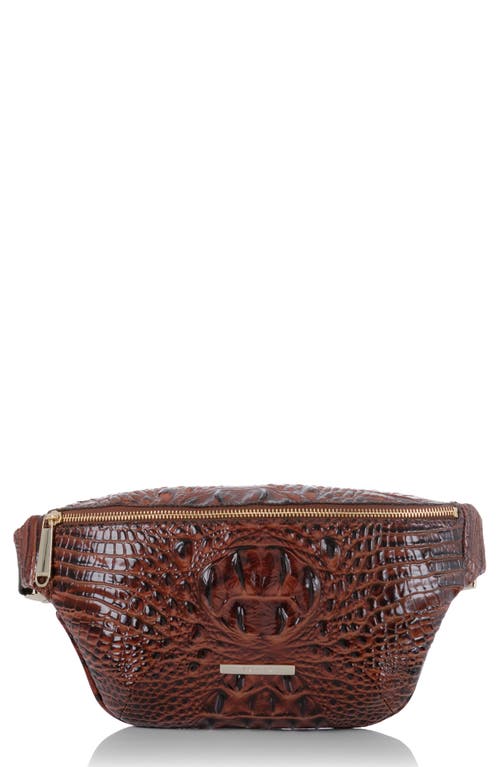 Croc Embossed Leather Harker Belt Bag in Pecan