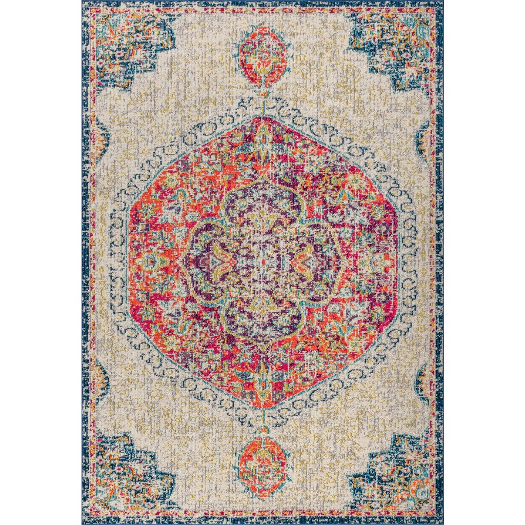 Jonathan Y Bohemian Flair Boho Vintage Medallion Area Rug In Cream/orange