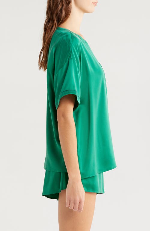Lunya Washable Silk Short Pajamas In Estuarine Green/noble Emerald