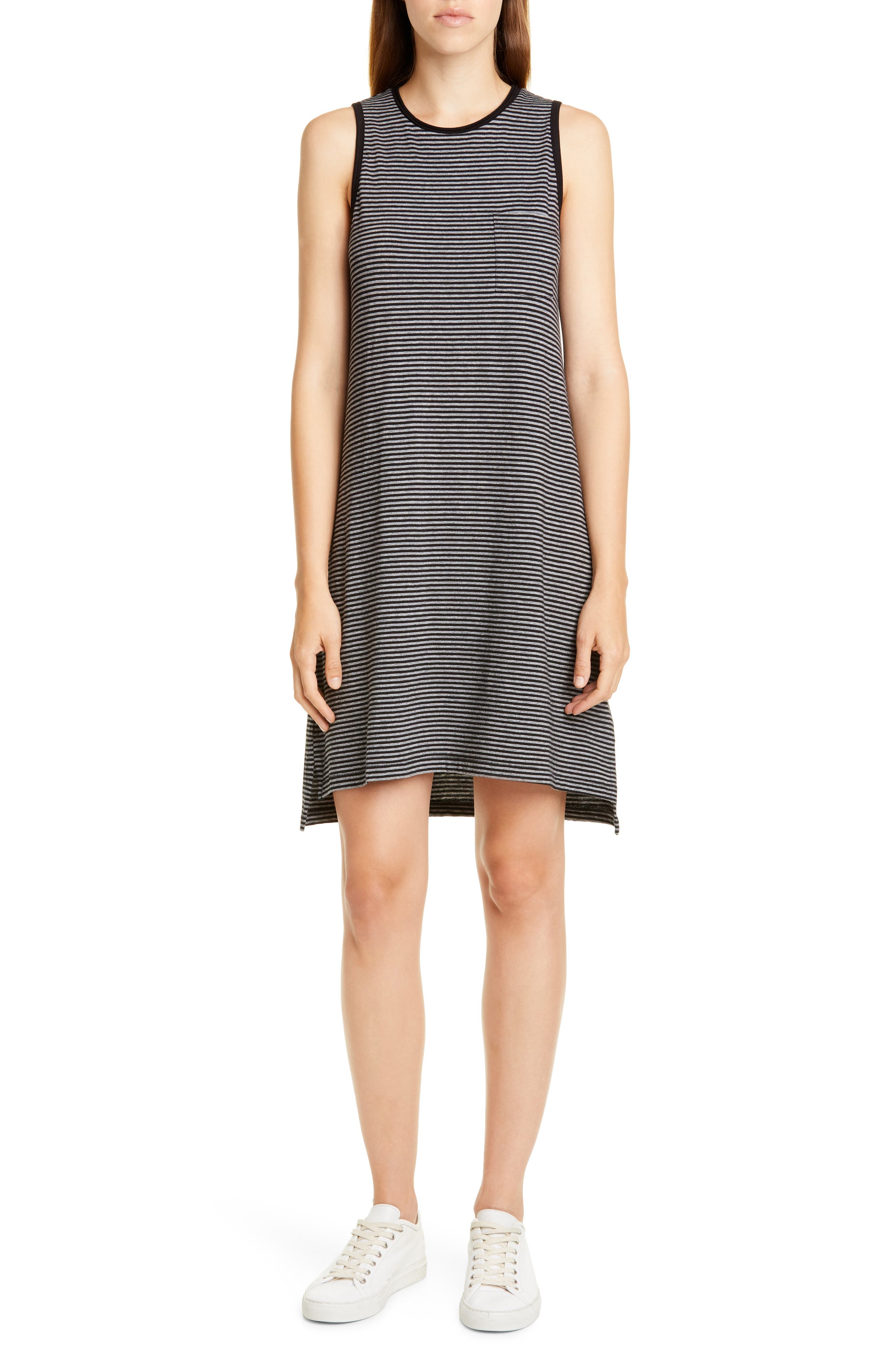 Atm Anthony Thomas Melillo Stripe Jersey Tank Dress, Black