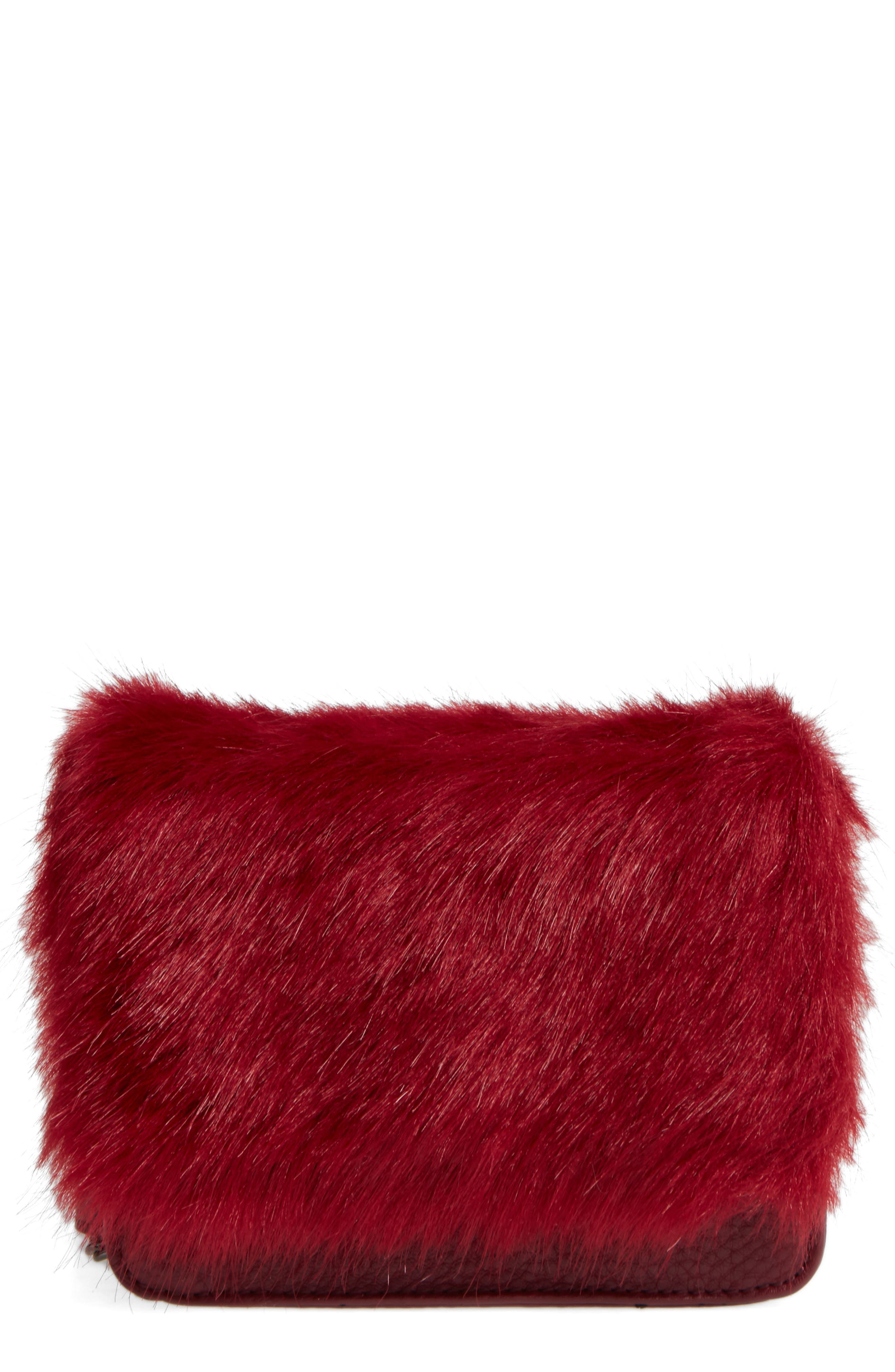 BP. Faux Fur Trim Chain Crossbody Bag Nordstrom