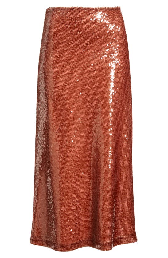 A.l.c Reese Sequined Skirt In Brown