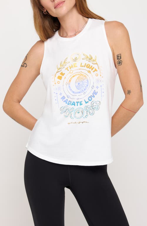 Shop Spiritual Gangster The Light Jade Cotton Blend Tank In White