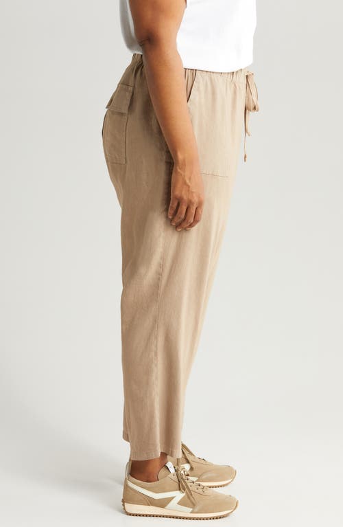 KUT FROM THE KLOTH KUT FROM THE KLOTH ROSALIE DRAWSTRING ANKLE LINEN BLEND PANTS 