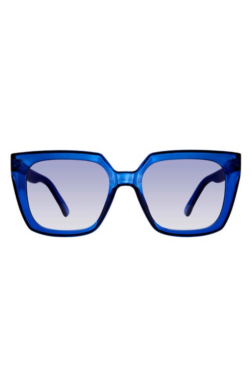 Shop Kurt Geiger London 53mm Square Sunglasses In Crystal Blue/blue Flash