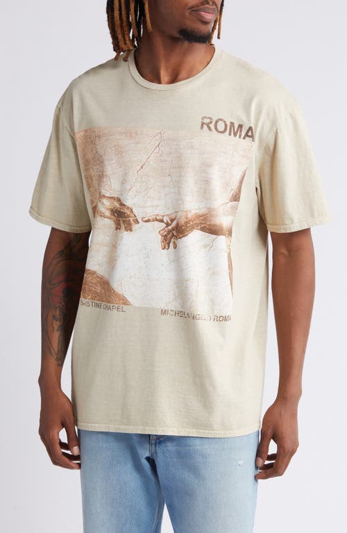 Roma Cotton Graphic T-Shirt in Natural Pigment