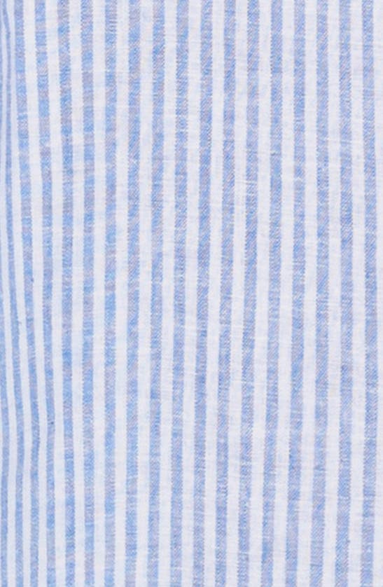 Shop Seraphine Button Front Maternity/nursing Midi Sundress In Blue Stripe