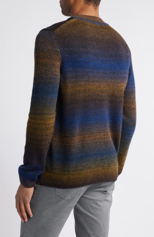 Brax Buddy Crewneck Long Sleeve Knit Virgin Wool Blend T-shirt In Dark Brown