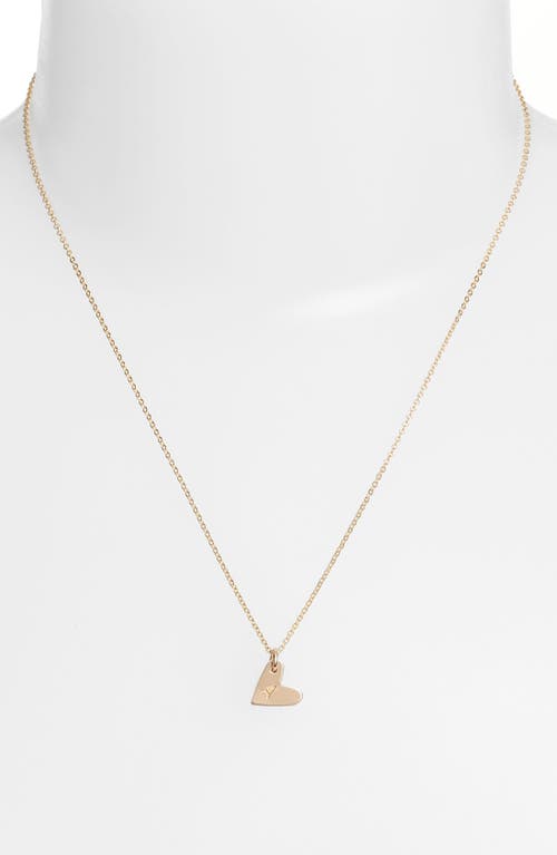Nashelle 14k-gold Fill Initial Mini Heart Pendant Necklace In Gold/a