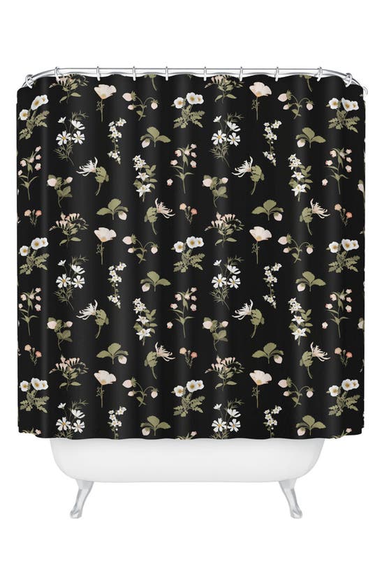 Shop Deny Designs Pineberries Botanical Shower Curtain In Black