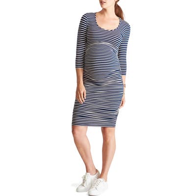 Ingrid & Isabel Shirred Maternity Dress, Blue