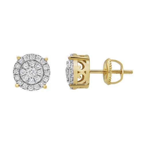 Luvmyjewelry Concentric Circle 14k Yellow Gold Diamond Earrings In 14k Yellow Gold