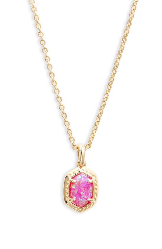 Shop Kendra Scott Daphne Pendant Necklace In Gold Magenta Kyocera Opal