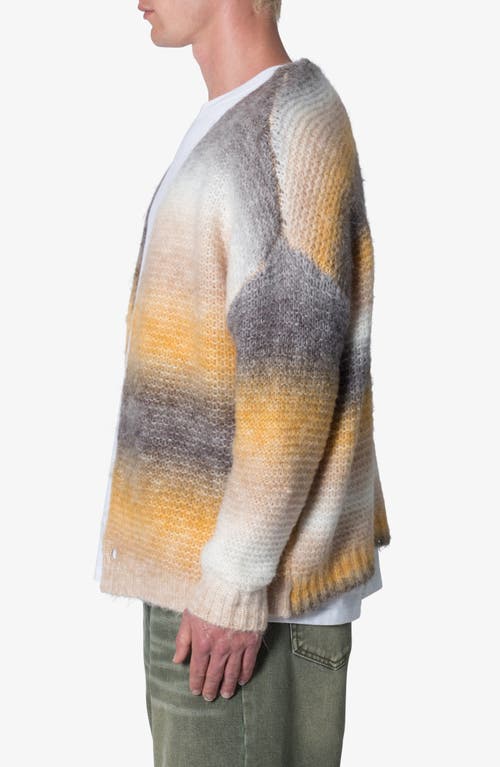 Shop Mnml Gradient Wool Cardigan In Beige/grey/yellow Multi