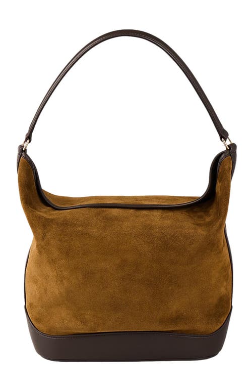 Sandro Tangoso Shoulder Bucket Bag In Camel