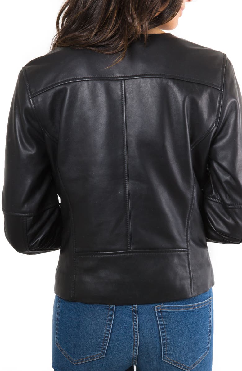 Bagatelle Leather Biker Jacket, Alternate, color, 
