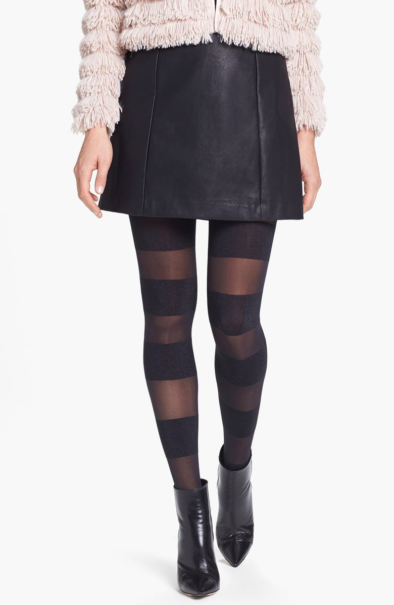 PRETTY POLLY Alice + Olivia by Pretty Polly 'Glitter Horizontal' Tights, Main, color, BLACK/ MULTI