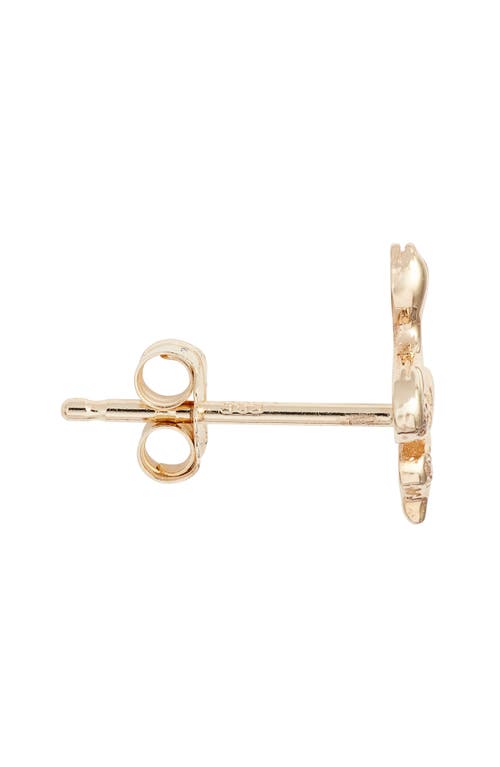 Shop Anzie Angie X Mel Soldera Single Snake Stud Earring In Yellow Gold/diamond