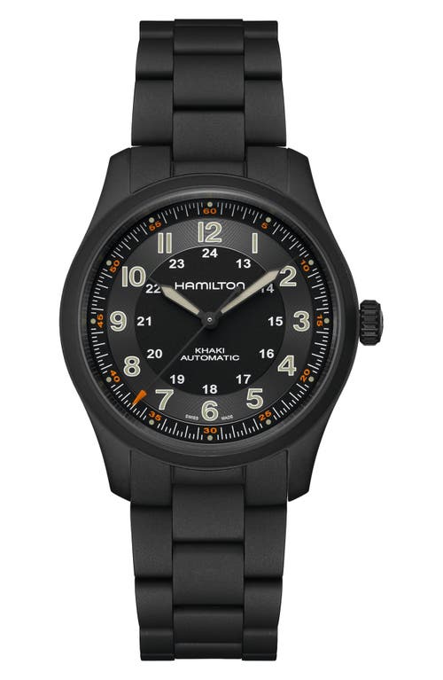 Hamilton Khaki Field Automatic Bracelet Watch, 38mm in Black at Nordstrom