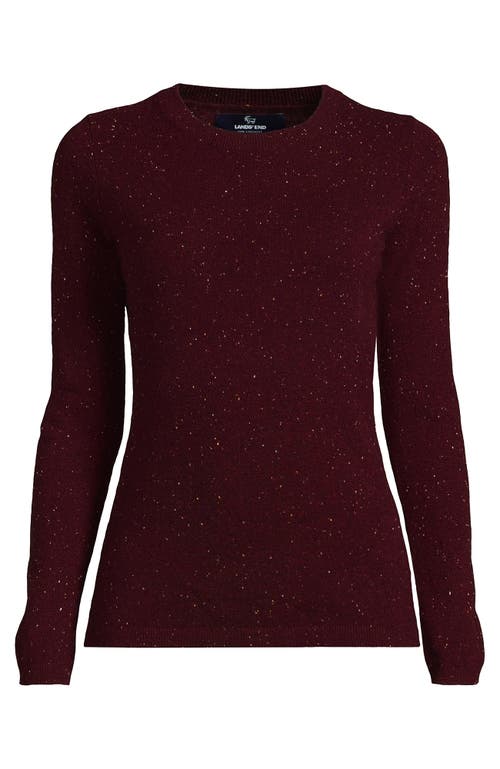 Lands' End Cashmere Sweater In Rich Burgundy Donegal