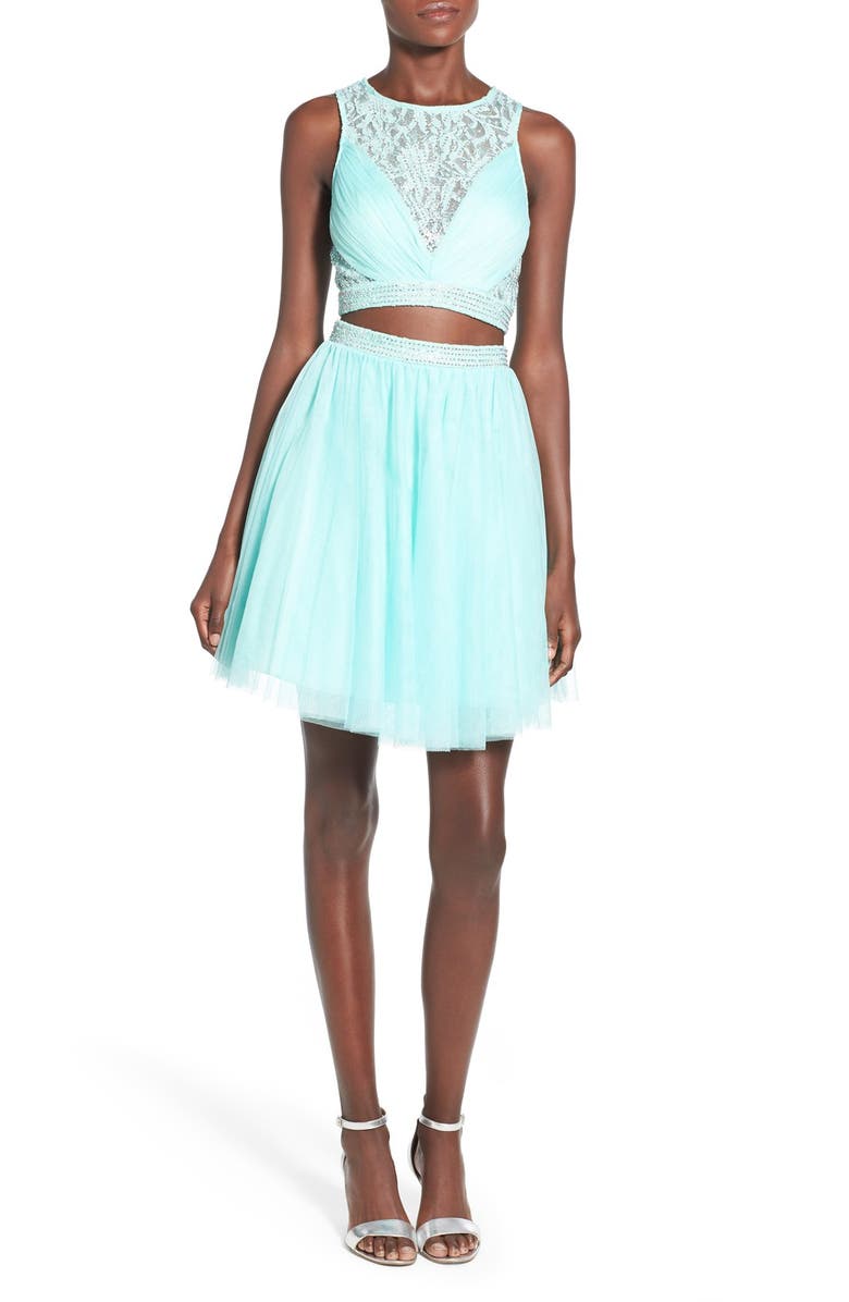Way-In 'Collette' Illusion Two-Piece Party Dress | Nordstrom