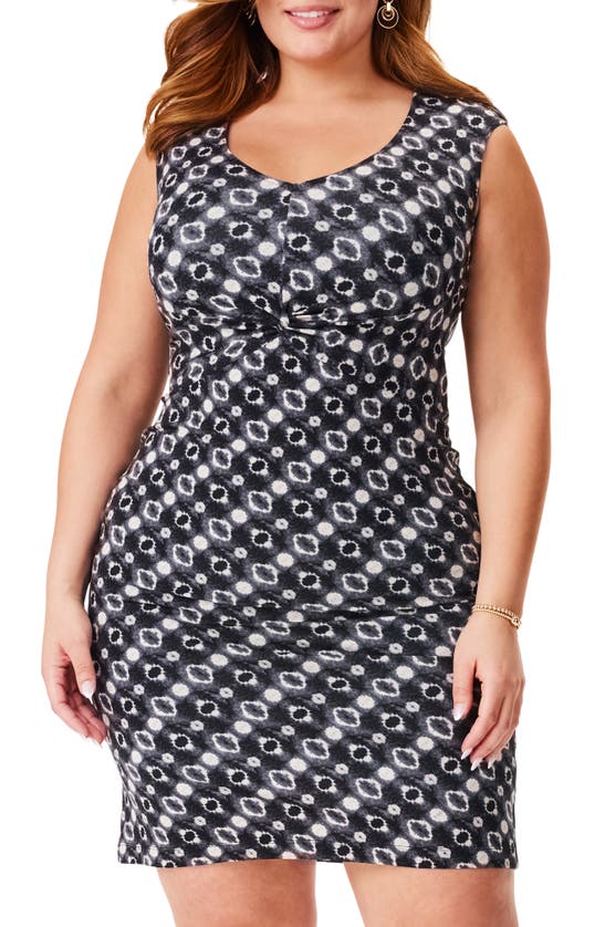 Nic + Zoe Midnight Shibori Sleeveless Dress In Black Multi