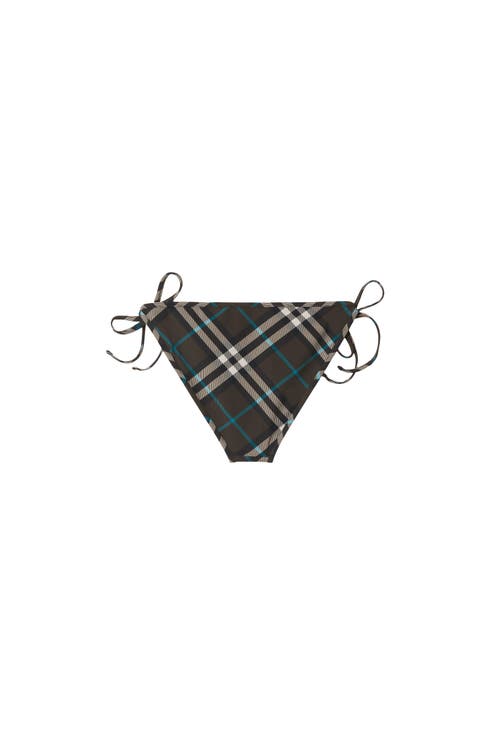 Shop Burberry Check Bikini Briefs In Snug