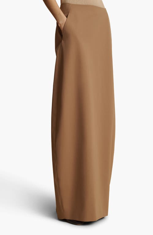 Shop Khaite Lauson Maxi Skirt In Khaki