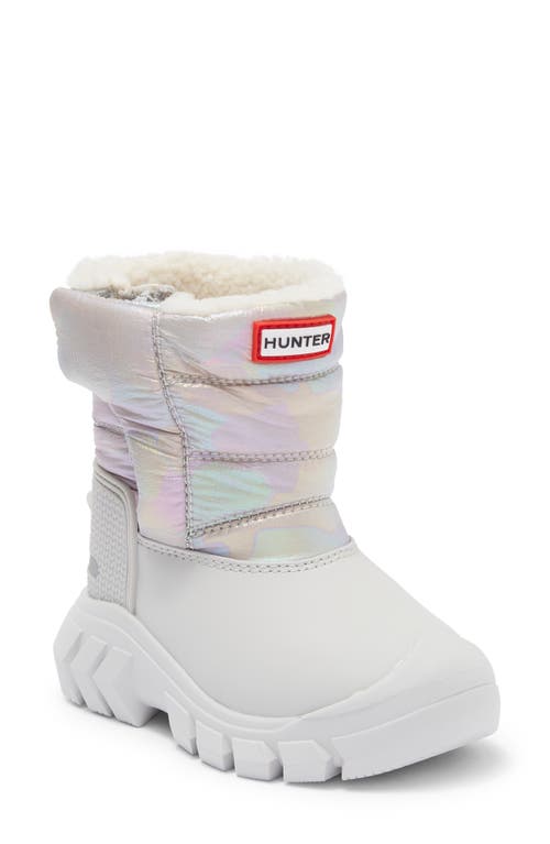 Hunter Kids' Intrepid Waterproof Snow Boot In Patter Grey/rainbow