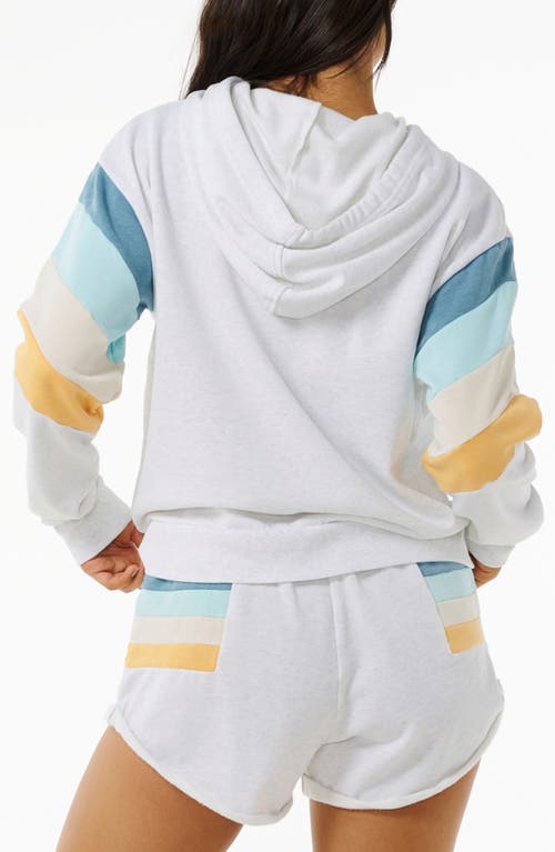 Shop Rip Curl Surf Revival Colorblock Zip-up Fleece Hoodie In Grey Marle