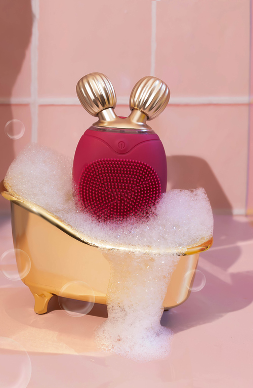 Luce Beauty Dual-sided Cleansing Face Brush, Massager & Roller In Burgundy